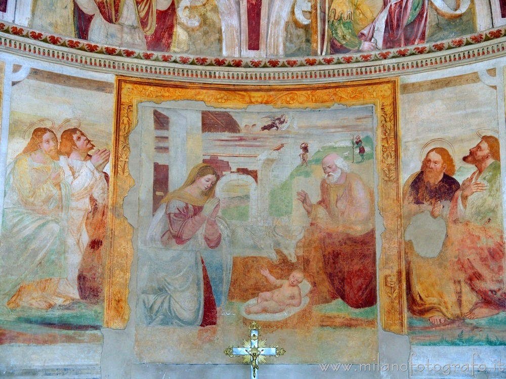 Vimodrone (Milano) - Affresco della Natività nella Chiesa di Santa Maria Nova al Pilastrello